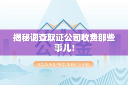 宁国揭秘调查取证公司收费那些事儿！