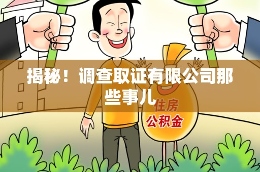 宁国揭秘！调查取证有限公司那些事儿