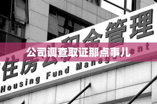宁国公司调查取证那点事儿
