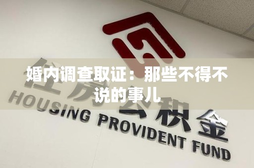 宁国婚内调查取证：那些不得不说的事儿