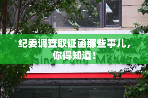 宁国纪委调查取证函那些事儿，你得知道！