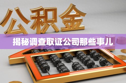 宁国揭秘调查取证公司那些事儿