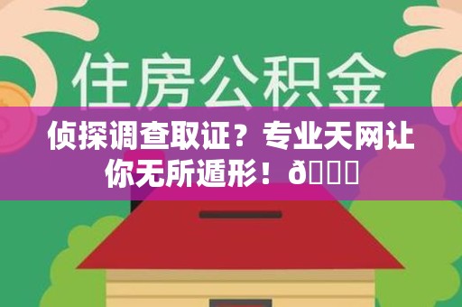宁国侦探调查取证？专业天网让你无所遁形！😎