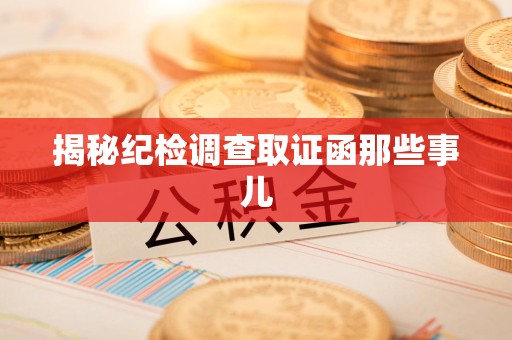 宁国揭秘纪检调查取证函那些事儿