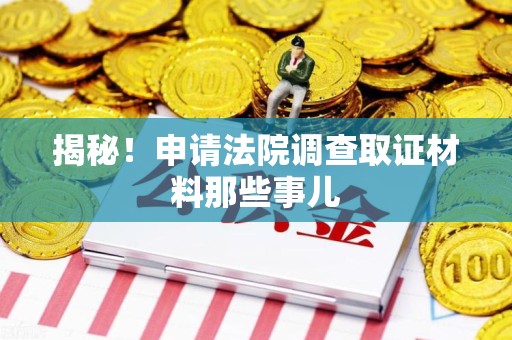 宁国揭秘！申请法院调查取证材料那些事儿