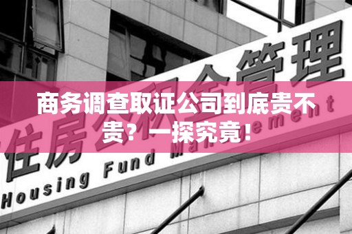 宁国商务调查取证公司到底贵不贵？一探究竟！