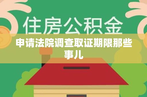 宁国申请法院调查取证期限那些事儿