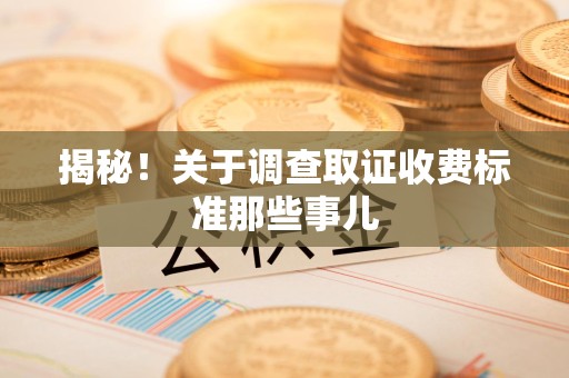 宁国揭秘！关于调查取证收费标准那些事儿
