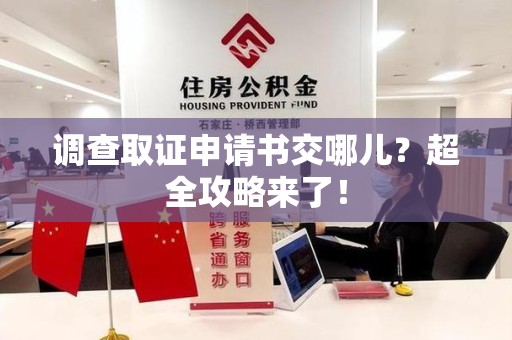 宁国调查取证申请书交哪儿？超全攻略来了！
