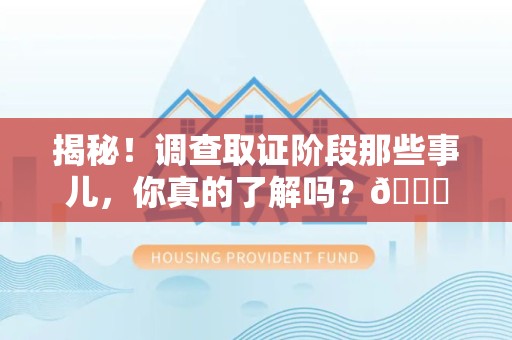 宁国揭秘！调查取证阶段那些事儿，你真的了解吗？😎