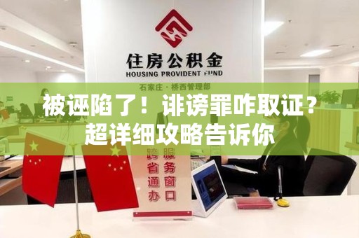 宁国被诬陷了！诽谤罪咋取证？超详细攻略告诉你