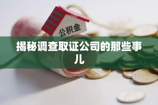 宁国揭秘调查取证公司的那些事儿